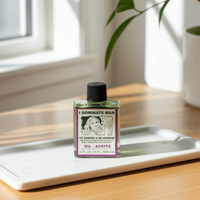I Dominate Man Wish Oil spiritual oil bottle for attraction work, domination rituals, and intention setting.