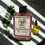 I Want You Bad Wish Oil conjure oil bottle for attraction rituals, spell work, and focused spiritual practice.