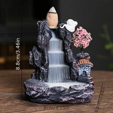 Incense waterfall burner Zen table decor for backflow cone fragrance use, office relaxation, and decorative display.
