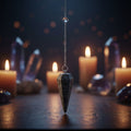 Indigo Gabbro (Mystic Merlinite) 6-sided faceted pendulum on a 9-inch chain
