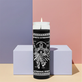 Intranquil Spirit black 7 day candle for prayer, spiritual work, and devotional use.