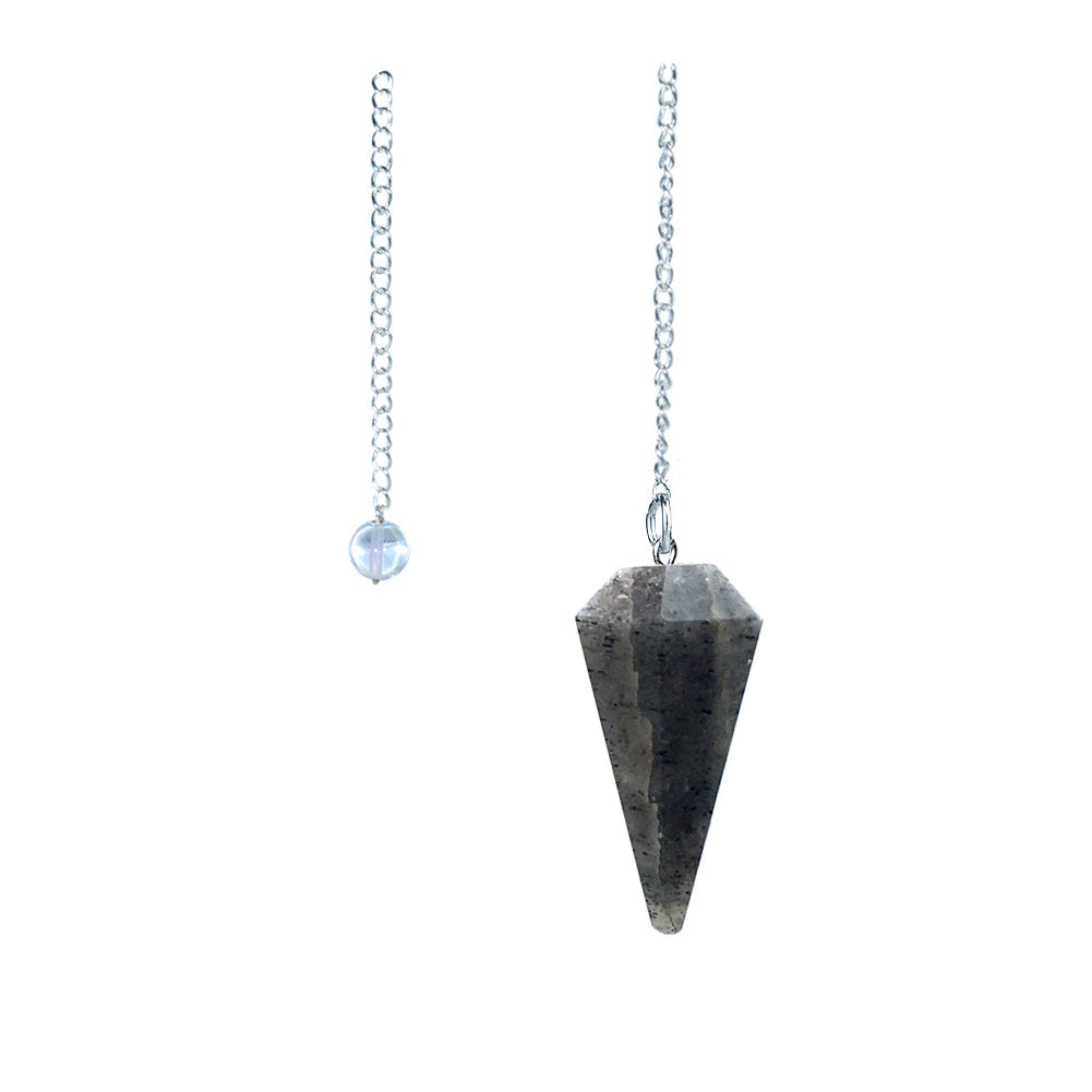 Iolite 6-sided faceted pendulum on a 9-inch chain for dowsing