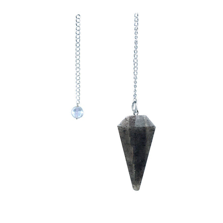 Iolite 6-sided faceted pendulum on a 9-inch chain for dowsing