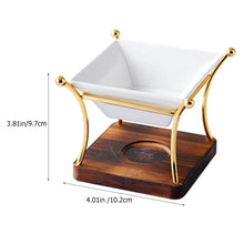 Iron craft Wax Warmer Aroma Lamp with wooden base for home fragrance use, wax melting, and cozy room ambiance.