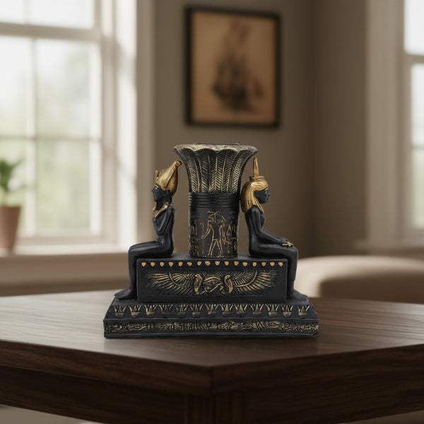 Isis and Osiris Pillar Candle Holder
