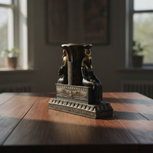 Isis and Osiris Pillar Candle Holder, alternate view