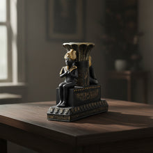 Isis and Osiris Pillar Candle Holder, alternate view