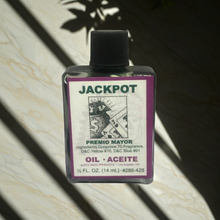 Jackpot Wish Oil ritual oil bottle for money attraction, luck enhancement, and prosperity altar use.