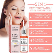 Jaysuing firming face serum with Vitamin C and Hyaluronic Acid for moisturizing, brightening, and smoothing the skin.