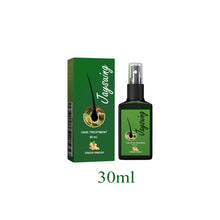 Jaysuing Ginger Hair Growth and Scalp Treatment Spray bottle and packaging close-up for scalp treatment and hair regrowth.