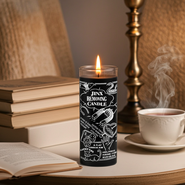Jinx Removing black 7 day candle for spiritual cleansing, hex breaking, and protection work.