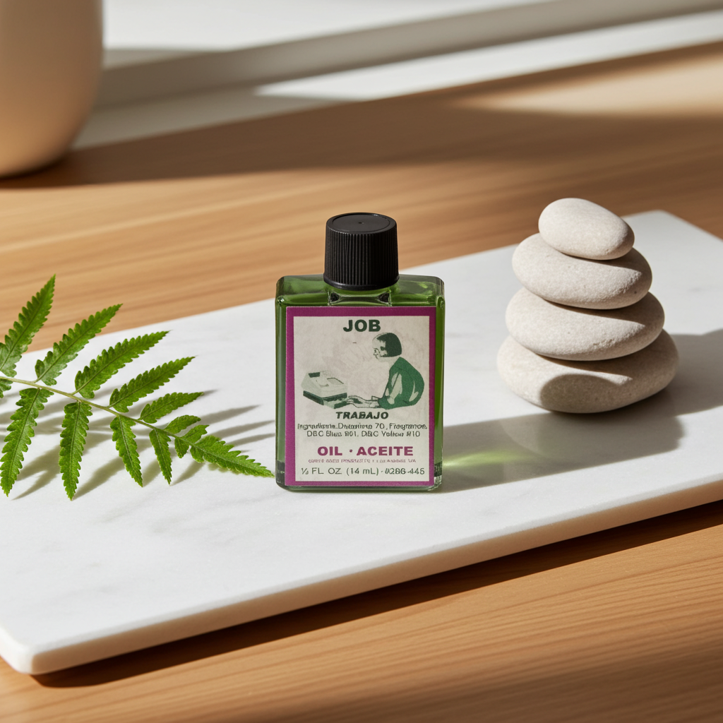 Job Wish Oil bottle for employment success, interview preparation, and career attraction rituals.
