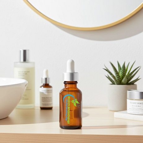 Jojoba carrier oil bottle for massage, skin moisturizing, and daily body care.