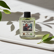 Juan Del Dinero Mr. Money Wish Oil bottle for money drawing, prosperity work, and spiritual intention use.