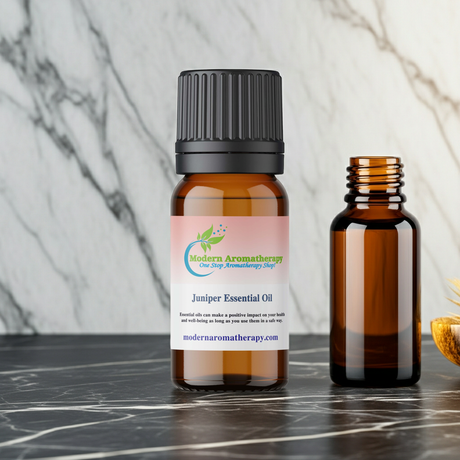 Juniper Berry Essential Oil bottle for diffuser blends, air freshening, and wellness rituals.