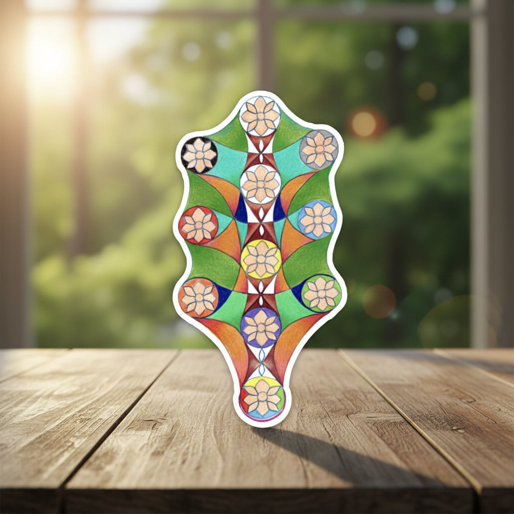 Kabbalah Tree of Life Sticker 2 inch by 3.75 inch