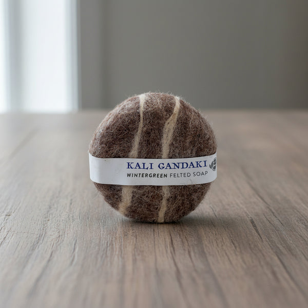 Kali Gandaki Wintergreen Felted Herbal Soap
