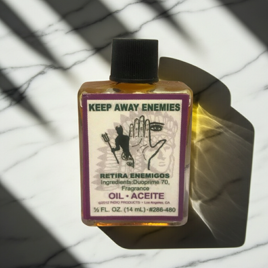 Keep Away Enemies Wish Oil bottle of spiritual oil for protection, enemy banishing, and ritual use.