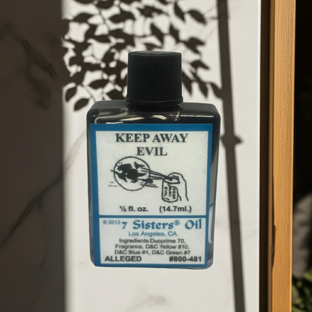 Keep Away Evil Wish Oil anointing oil bottle for prayer, ritual dressing, and spiritual shielding.