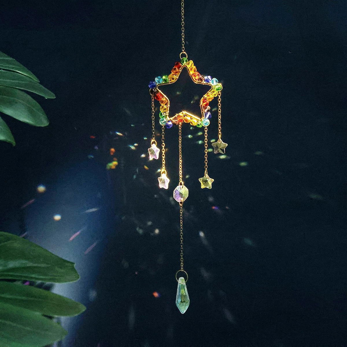 Children’s Crystal Rainbow Sun Catcher window hanging crystal for rainbow light effects, playful room styling, and everyday home decor.