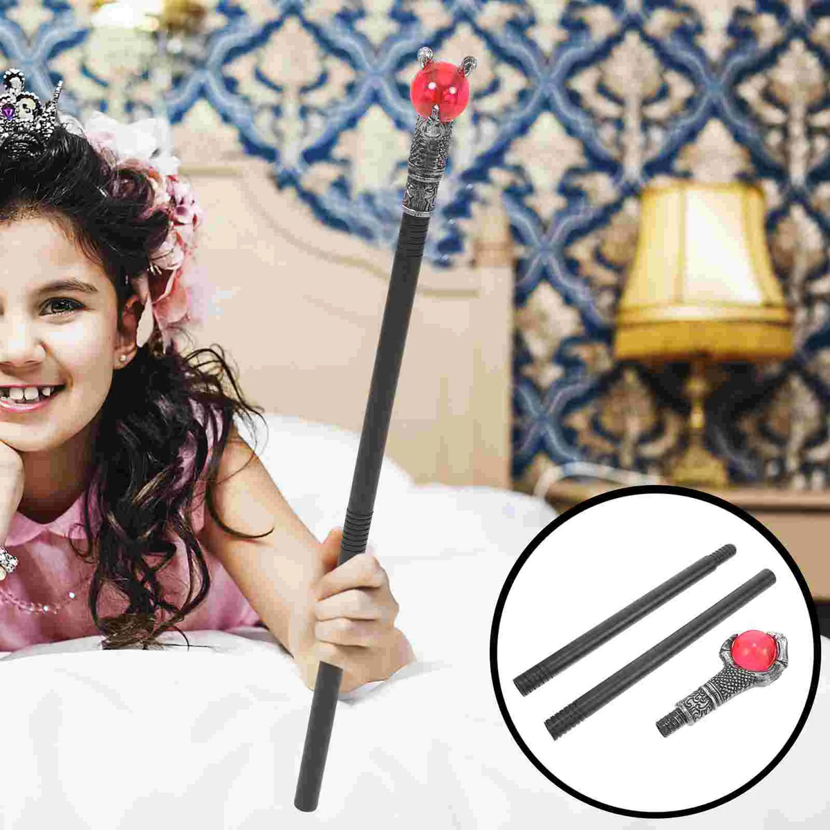 Kids wizard scepter and wand cosplay prop for fantasy costumes, school performances, and imaginative playtime.