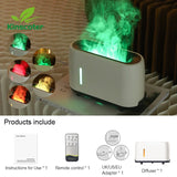 KINSCOTER bedroom essential oil diffuser flame humidifier for sleep-friendly aromatherapy, dry air relief, and cozy atmosphere.