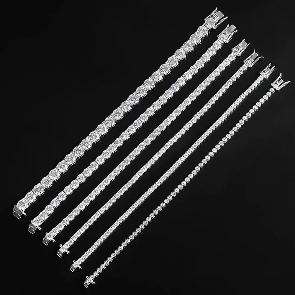 KNOBSPIN moissanite diamond tennis bracelet for bridal looks, evening wear, and special occasion styling.
