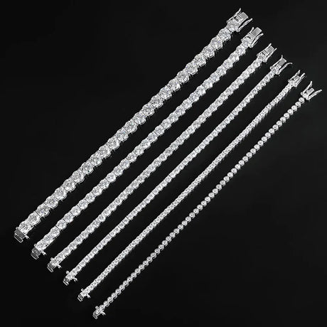 KNOBSPIN moissanite diamond tennis bracelet for bridal looks, evening wear, and special occasion styling.