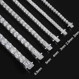 KNOBSPIN silver moissanite tennis bracelet for stacking, dressy outfits, and everyday sparkle.