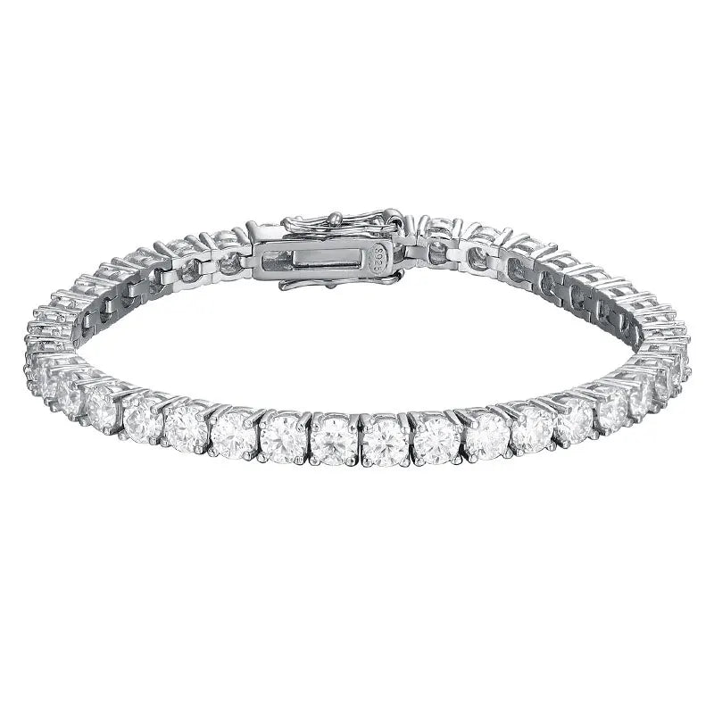 KNOBSPIN sparkling moissanite tennis bracelet for party wear, evening outfits, and statement jewelry styling.