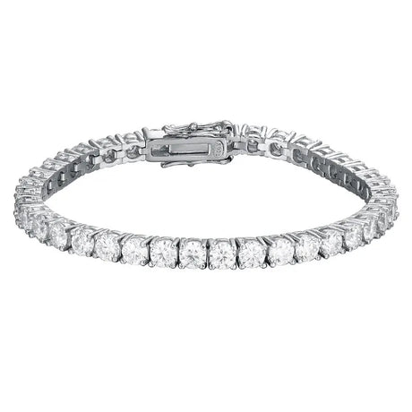 KNOBSPIN sparkling moissanite tennis bracelet for party wear, evening outfits, and statement jewelry styling.