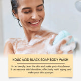 Collagen Kojic Acid Body Wash bottle for cleansing, brightening the skin, and maintaining smooth body care routines.