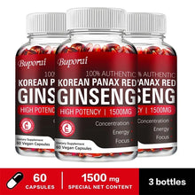 Korean Red Panax Ginseng capsules bottle for daily herbal support, wellness maintenance, and supplement routines.