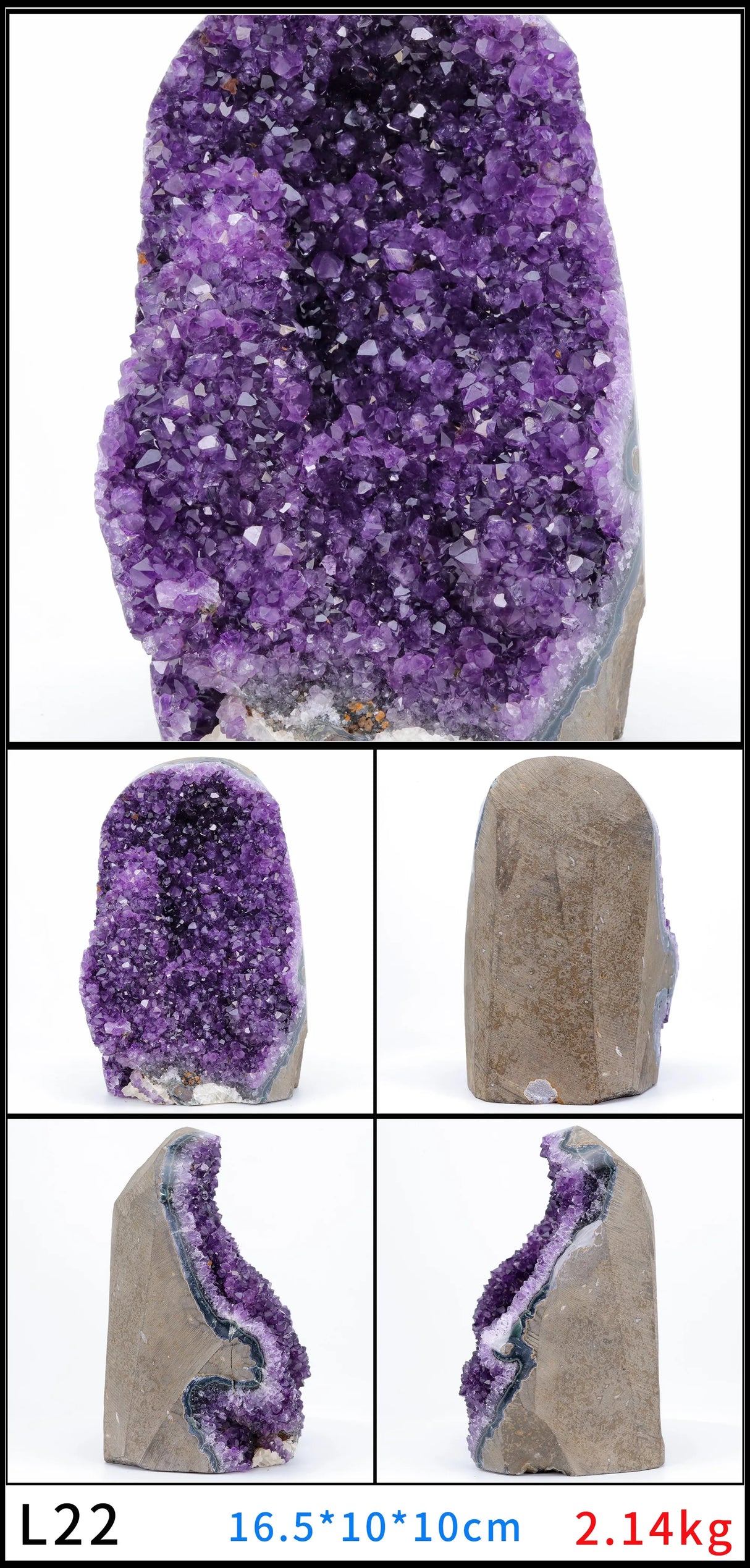 Large Amethyst Geode Crystal Cluster for meditation, home décor, and crystal collecting.