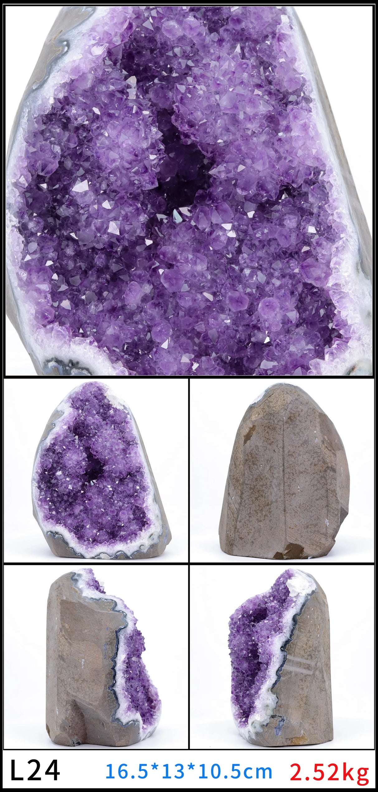 Large Amethyst Geode Crystal Cluster for meditation, home décor, and crystal collecting.