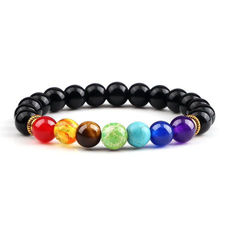 Lava stone Chakra yoga bracelet for yoga sessions, energy alignment, and calming spiritual practice.
