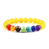 Lava stone healing Chakra jewelry bracelet for chakra alignment, relaxation, and wellness-focused wear.