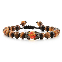 Black Lava Stone & Tiger Eye Crown Bracelet gemstone bead bracelet for yoga practice, grounding, and everyday fashion use.