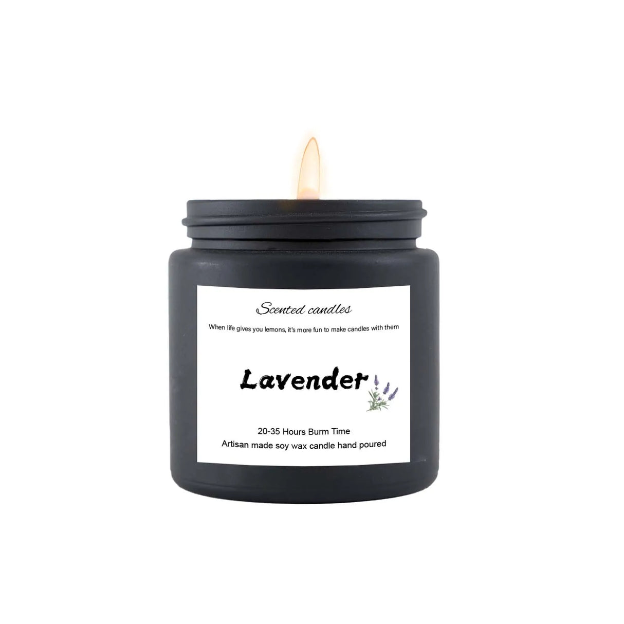 Lavender home fragrance candle jar for creating a soothing atmosphere, relaxation, and decorative use.