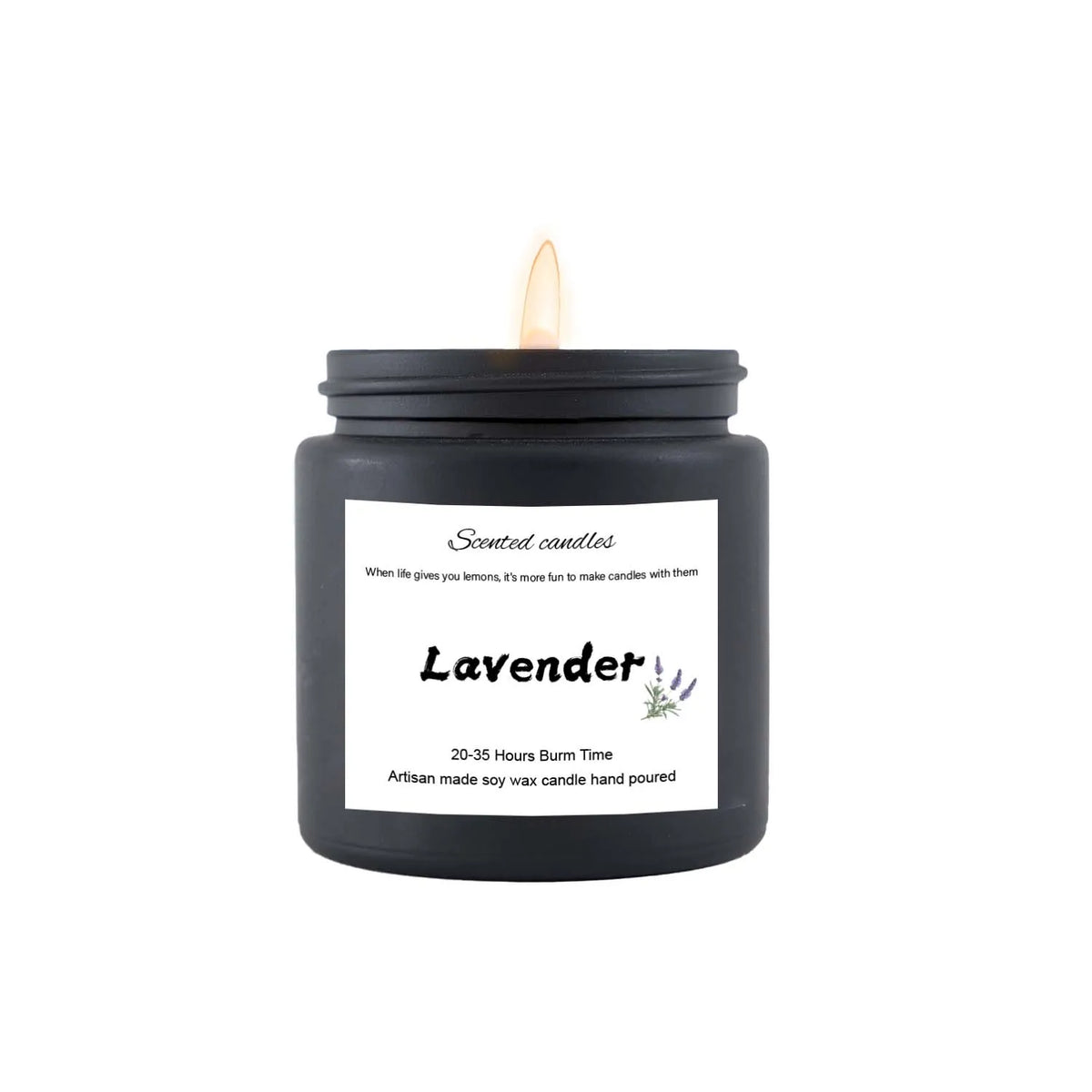 Lavender home fragrance candle jar for creating a soothing atmosphere, relaxation, and decorative use.