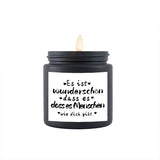 Lavender scented candle jar for aromatherapy, home fragrance, and peaceful indoor use.