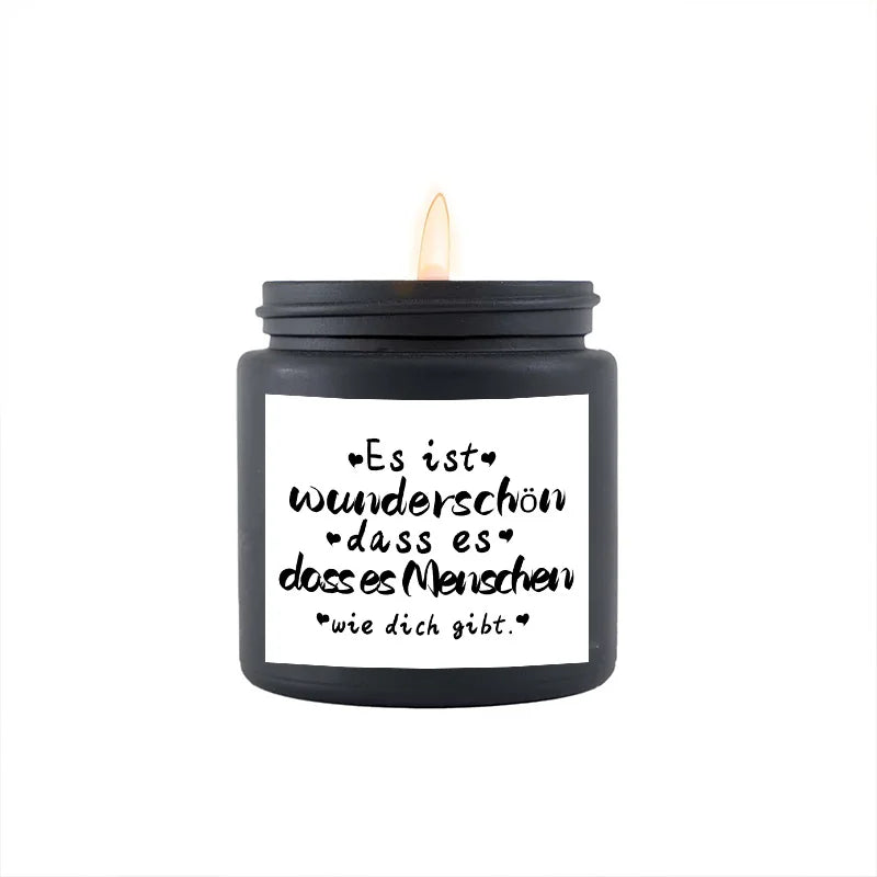 Lavender scented candle jar for aromatherapy, home fragrance, and peaceful indoor use.