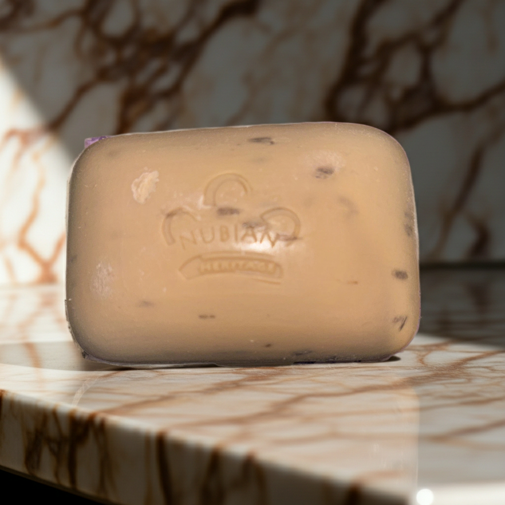 Nubian Lavender & Wildflowers Bar Soap moisturizing soap bar for bathing, skin cleansing, and personal care use.