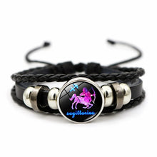 Layered 12 Constellation leather bracelet for zodiac-inspired fashion, everyday accessorizing, and boho jewelry styling.