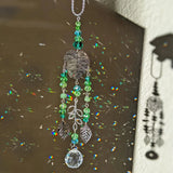 Leaf Shape Sun Catcher Tree of Life window hanging ornament for sunlight reflection, meditation space decor, and everyday home styling.