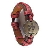 Leather zodiac bracelet - Aquarius