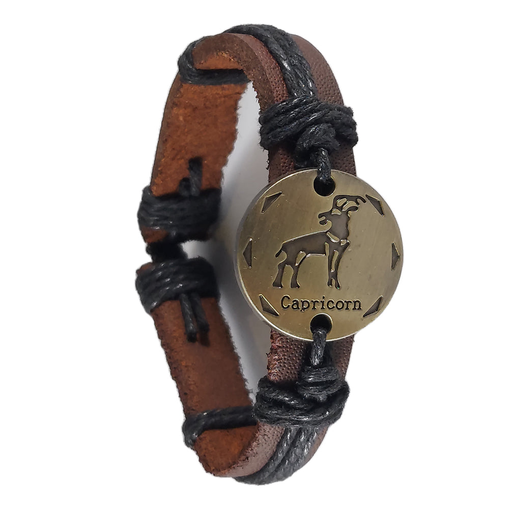 Leather zodiac bracelet - Capricorn