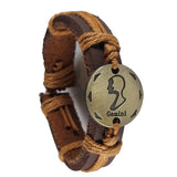 Leather zodiac bracelet - Gemini