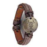Leather zodiac bracelet - Taurus