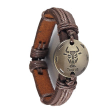 Leather zodiac bracelet - Taurus